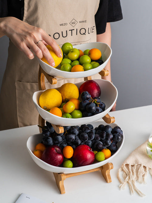 Nordic Ceramic Candy Plate Living Room Household Three Floor Fruit