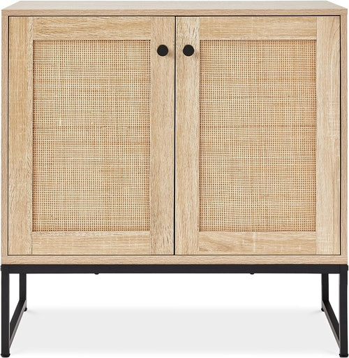 2-Door Rattan Storage Cabinet, Accent Furniture, Multifunctional