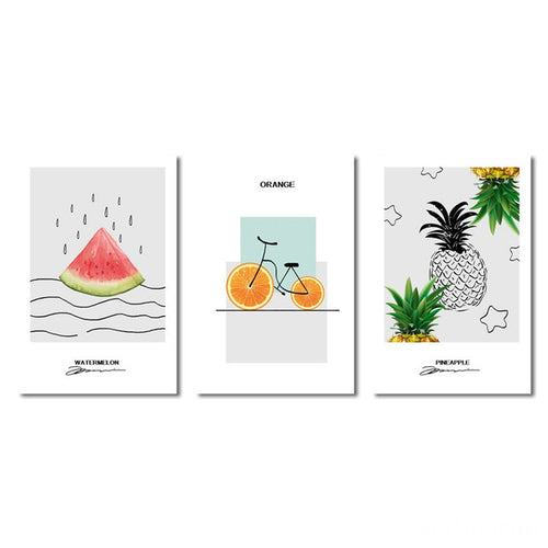 Line Fruit Posters Canvas Painting Modular Picture