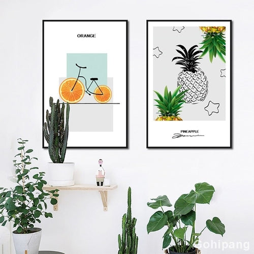 Line Fruit Posters Canvas Painting Modular Picture