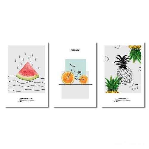 Line Fruit Posters Canvas Painting Modular Picture