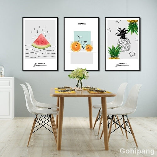 Line Fruit Posters Canvas Painting Modular Picture