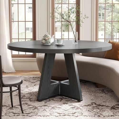 round Dining Table for 4-6 People, 47 Inches Dining Room Table with