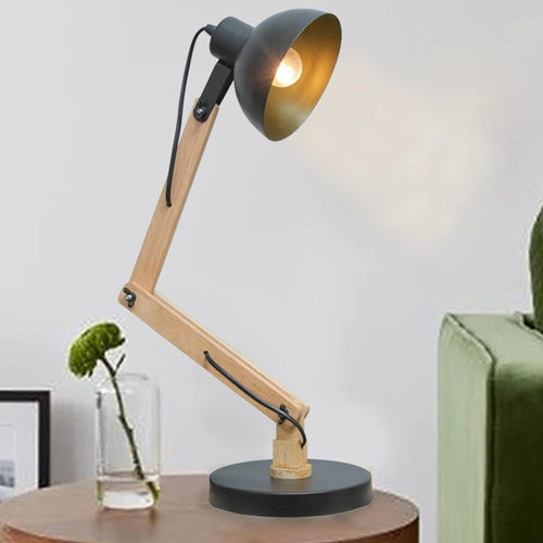 Homesake Wood Swing Arm Table Lamp Black