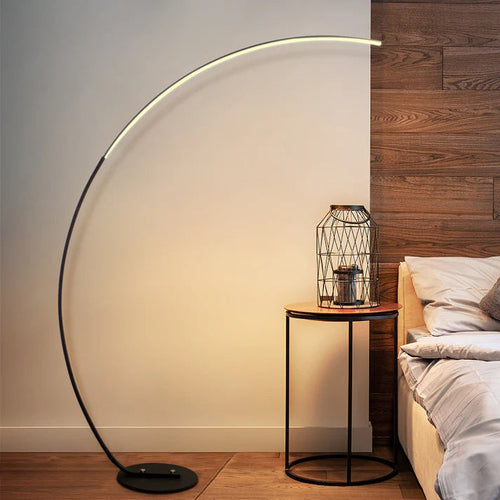 Modern Curved RGBW Floor Lamp | Sleek Ambient Lighting for Home